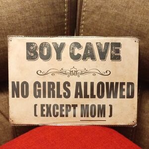 Tin Sign Boys Cave 8x12